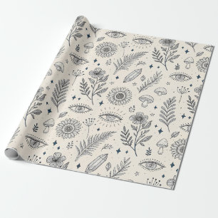 Papier Cadeau Motif Botanique Céleste (4)
