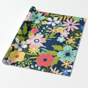 Papier Cadeau Motif botanique coloré