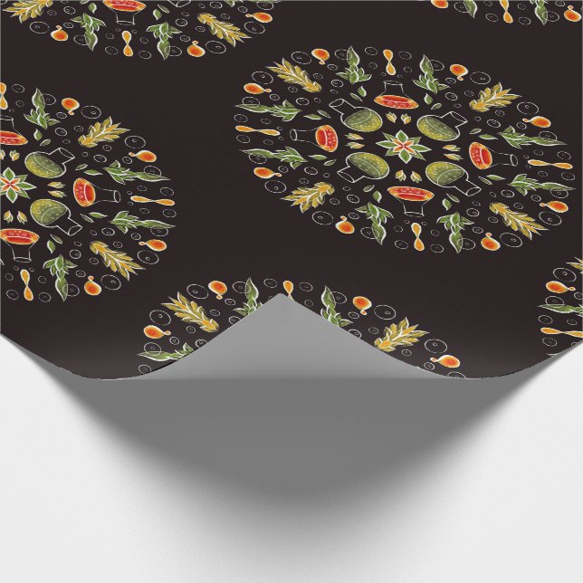 Papier Cadeau Motif Botanique Du Laboratoire De Chimie Pour Chim (Coin)
