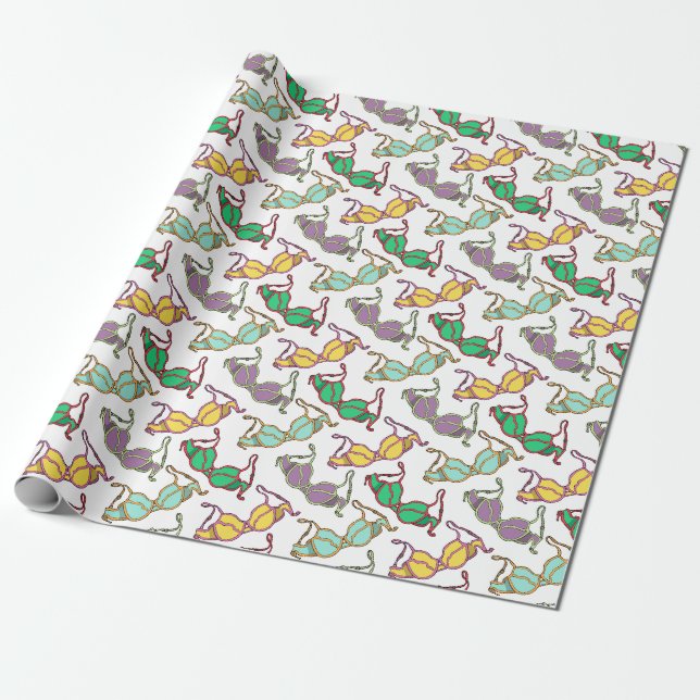 Papier Cadeau Motif Bra multicolore (Déroulé)