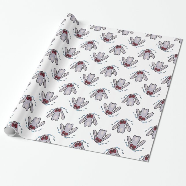 Papier Cadeau Motif braillant pleurant de lapin du lapin | (Déroulé)