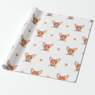 Papier Cadeau Motif Brown Chihuahua Dog