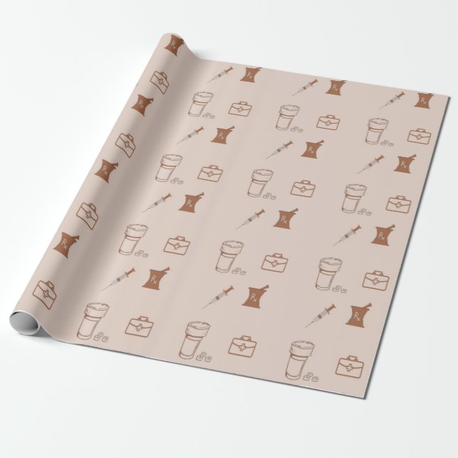 Papier Cadeau motif Brown de pharmacie (Déroulé)