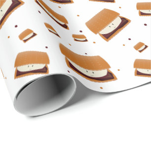 Papier Cadeau Motif Brown de sourire blanc illustré
