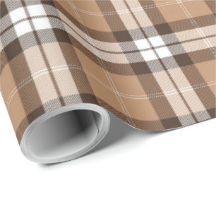 Papier Cadeau Motif Brown d'écossais de plaid de tartan de beig