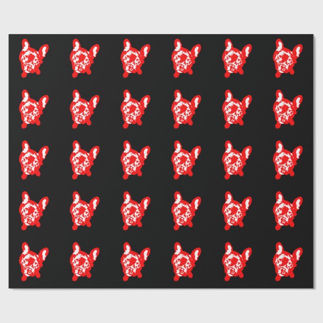 Papier Cadeau Motif Bulldog (Plat)