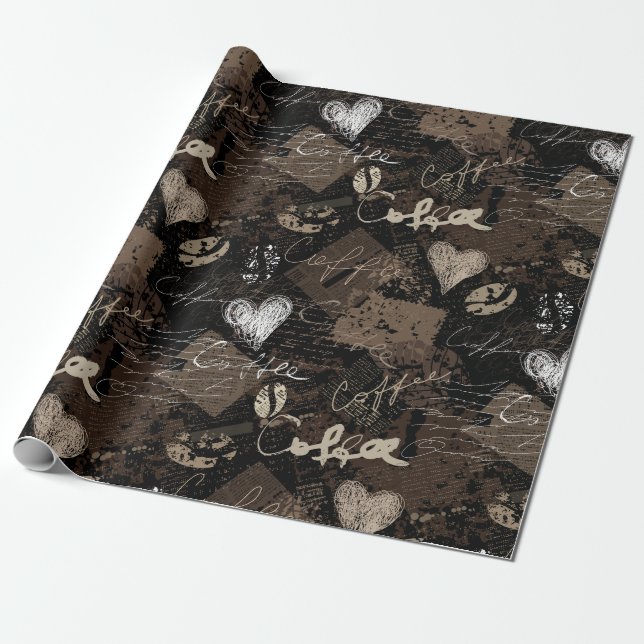 Papier Cadeau Motif café (Déroulé)