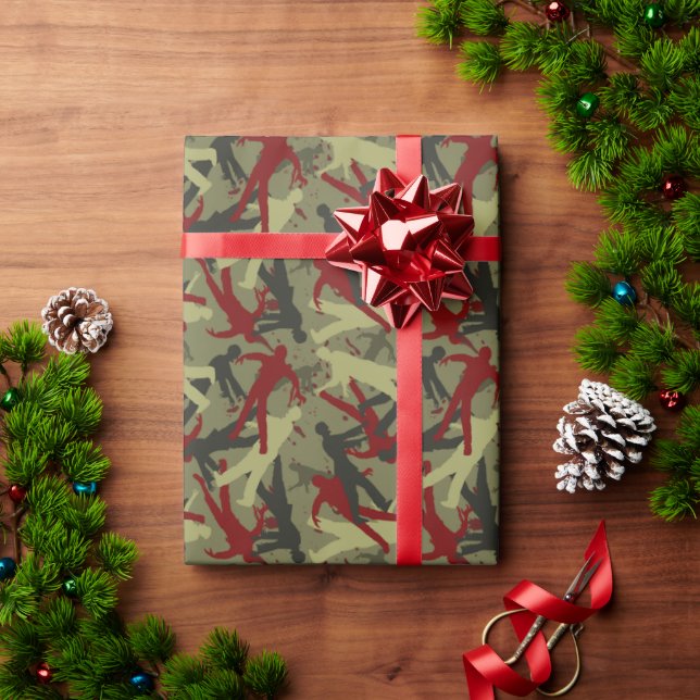 Papier Cadeau Motif Camo Zombie (Cadeau de vacances)