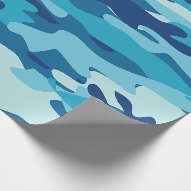 Papier Cadeau Motif camouflage de l'armée de camouflage bleu mar (Coin)