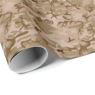 Papier Cadeau Motif camouflage militaire moderne du désert