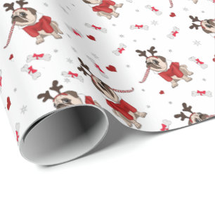 Papier Cadeau Motif carlin Xmas