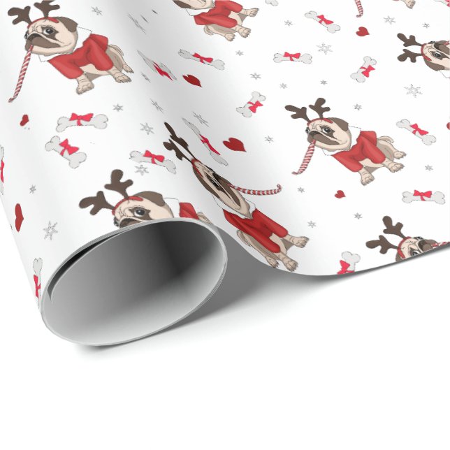 Papier Cadeau Motif carlin Xmas (Coin rond)