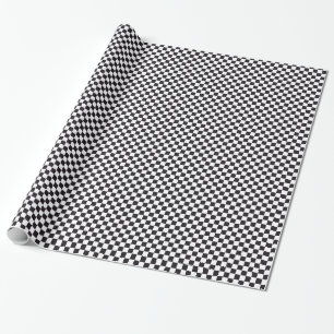 Papier Cadeau Motif Carré d'échecs - noir + votre texte & backgr
