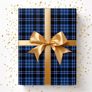 Papier Cadeau Motif carreaux bleu moderne
