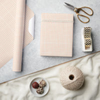 Motif carreaux gingham pêche pastel vintage