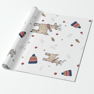 Papier Cadeau Motif Casquette de Christmas Reindeer