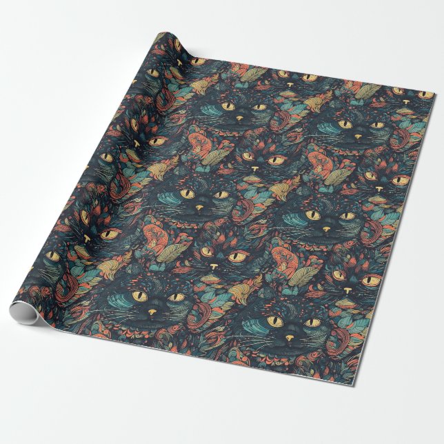 Papier Cadeau Motif Cat masqué (Déroulé)