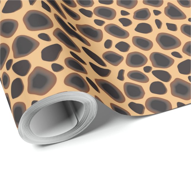 Papier Cadeau Motif Cheetah (Coin rond)