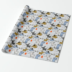 Papier Cadeau Motif chien mignon Doodle
