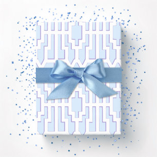 Papier Cadeau Motif Chippendale en bleu et violet