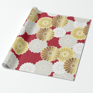 Papier Cadeau Motif chrysanthème sans couture dans le tra japona