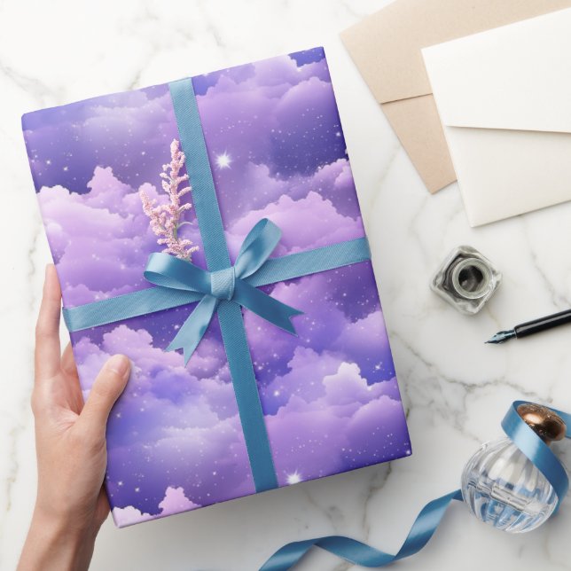Papier Cadeau Motif ciel violet chatoyant (Cadeaux)
