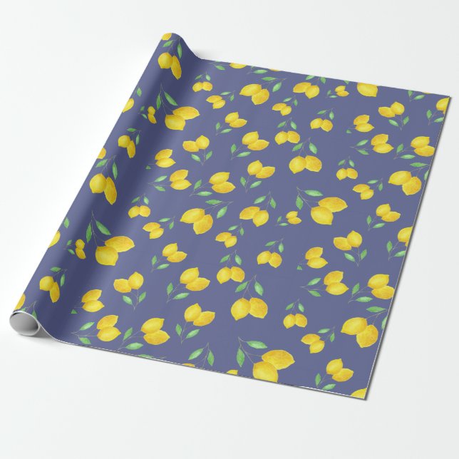 Papier Cadeau Motif citron (Déroulé)