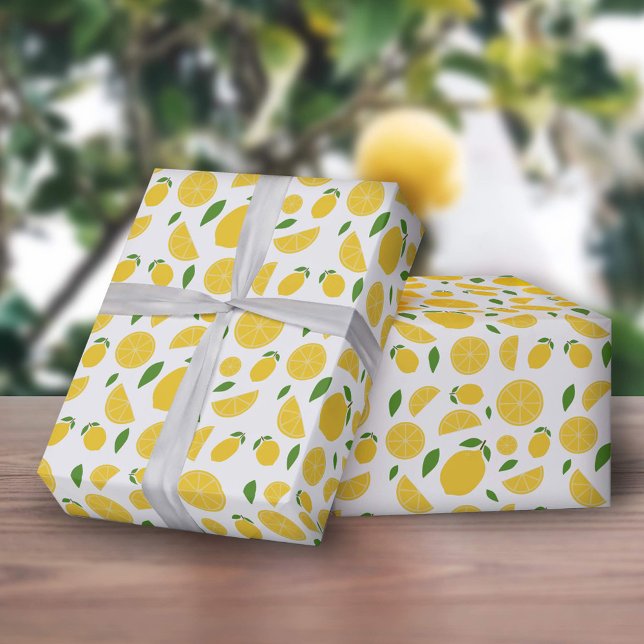 Papier Cadeau Motif citron (Lemon Pattern Wrapping Paper)