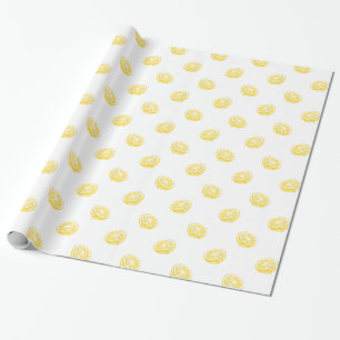 Papier Cadeau Motif citron aquarelle