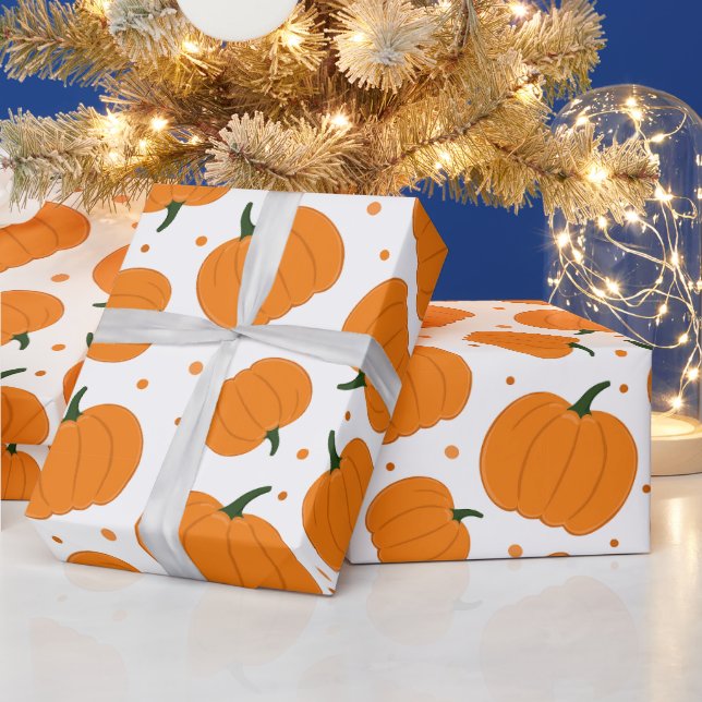 Papier Cadeau Motif Citrouille de Thanksgiving (Vacances)