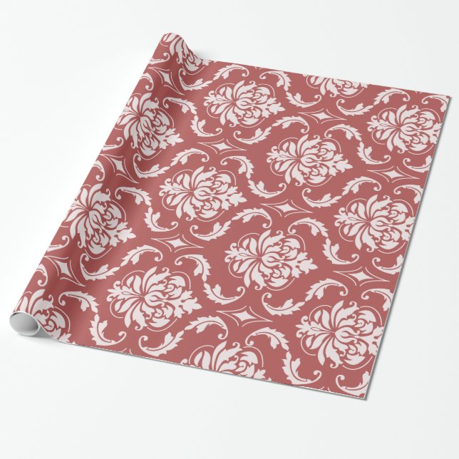 Papier Cadeau Motif classique de damassé de Marsala (Déroulé)