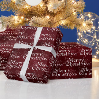 Papier Cadeau Motif classique rouge velours vintage Joyeux Noël