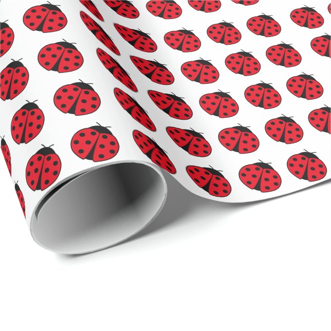 Papier Cadeau Motif coccinelle (Coin rond)