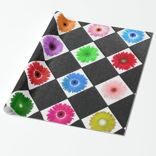 Papier Cadeau Motif coloré Daisy (Déroulé)