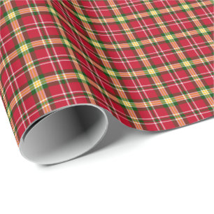 Papier Cadeau Motif coloré de plaid de Noël