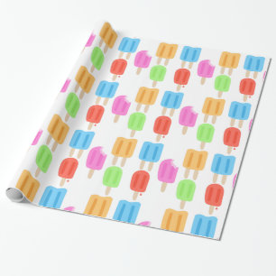 Papier Cadeau Motif coloré de Popsicle