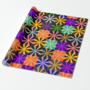 Papier Cadeau Motif coloré d'étoile de fleur