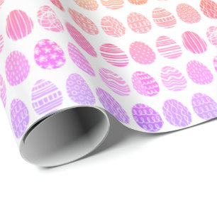 Papier Cadeau Motif coloré d'œufs de Pâques modernes
