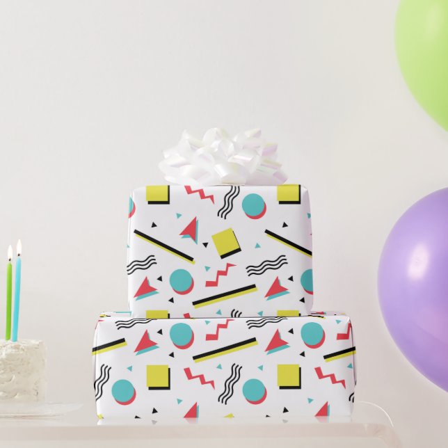 Papier Cadeau Motif coloré Fun Memphis (Cadeaux de fête)