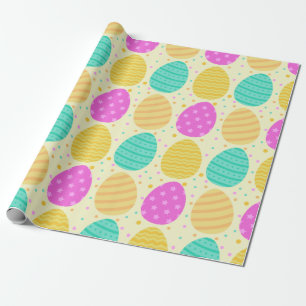 Papier Cadeau Motif coloré mignon d'oeufs de pâques