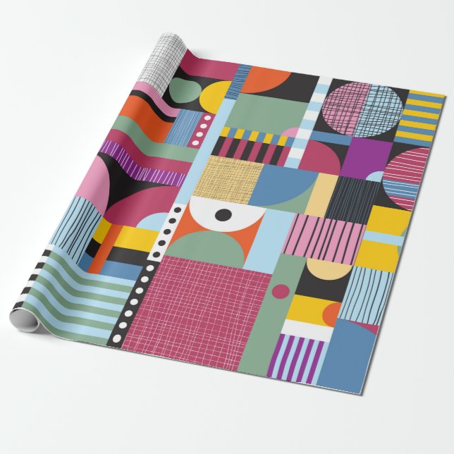 Papier Cadeau Motif coloré scandinave (Déroulé)