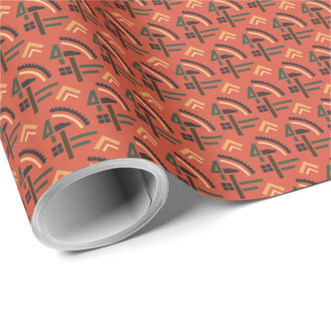 Papier Cadeau Motif communiste soviétique : plan quinquennal en  (Coin rond)