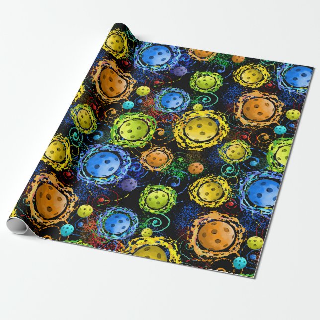 Papier Cadeau Motif Cool de Pickeball (Déroulé)