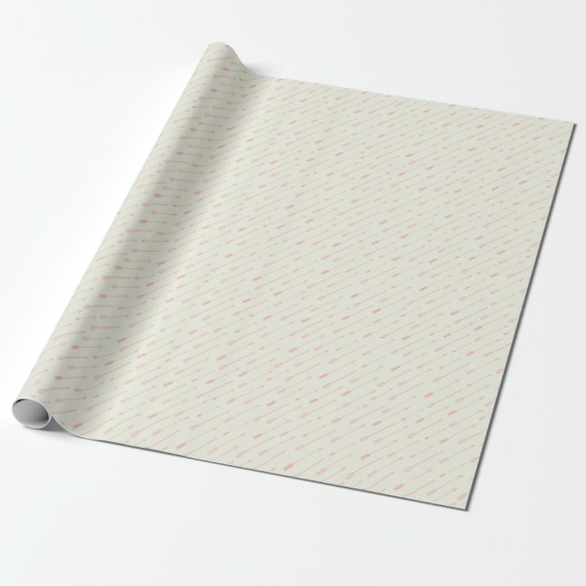 Papier Cadeau Motif Coral Flèches encadrées (Déroulé)
