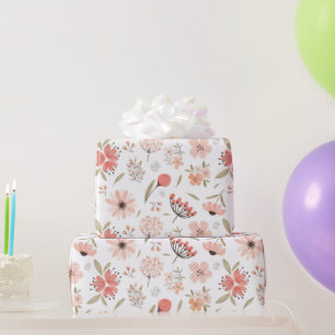 Papier Cadeau Motif couleur rose Aquarelle