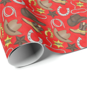 Papier Cadeau Motif Country Western 