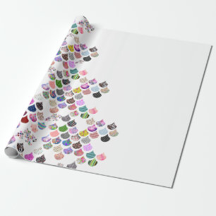 Papier Cadeau Motif cranté par Chevron floral lunatique