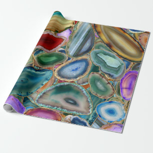 Papier Cadeau Motif cristal Geodes - Multicolor