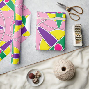 Papier Cadeau Motif croisé géométrique jouable