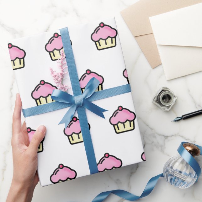 Papier Cadeau Motif Cute Cupcake (Cadeaux)
